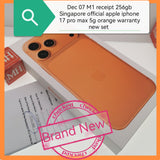 256gb Dec 07 M1 receipt Singapore apple iphone 17 pro max 5g orange warranty new set