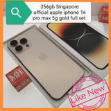 256gb Singapore apple iphone 14 pro max 5g gold full set