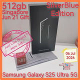 512gb jun 2026 gift with freebies Singapore Samsung Galaxy s25 ultra 5G SilverBlue snapdragon warranty full set