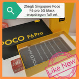 256gb Singapore Poco F6 pro 5g snapdragon black full set