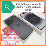256gb Singapore apple iphone 14 pro 5g black full set