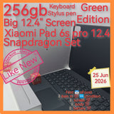 256gb Big 12.4" Xiaomi pad 6s pro 12.4 green snapdragon optional keyboard+pen full set