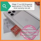256gb 17 Jun Gift Singapore apple iphone 17 Pro Max 5G silver warranty new set