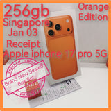 256gb Jan 03 receipt Singapore apple iphone 17 pro 5G orange warranty new sealed set
