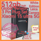512gb 16gb global version 3 pin plug Xiaomi 15 ultra 5g snapdragon elite Leica camera white full set