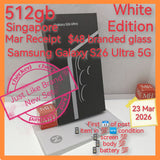 512gb march M1 Singapore $48 freebies Samsung Galaxy S26 Ultra 5G snapdragon white warranty full set