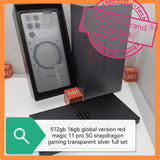 512gb 16gb global version red magic 11 pro 5G snapdragon gaming transparent silver full set