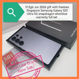 512gb jun 2026 gift with freebies Singapore Samsung Galaxy s25 ultra 5G SilverBlue snapdragon warranty full set
