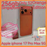 256gb 52 Cycles May gift with freebies Singapore apple iphone 17 Pro Max 5G orange warranty full set
