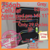 Cellular 256gb apple ipad pro M4 11" grey with branded freebies warranty full set