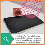 Exclusive for Poco X8 series tempered glass n protection case or back body full protection by clasy Korea and membrane unbreakable at mobile hardware