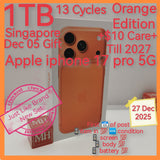 1tb Dec 5 gift in 13 Cycles Singapore apple iphone 17 pro 5G orange+$10 care+ warranty full set