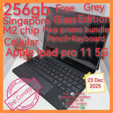 256gb M2 chip apple ipad pro 11" 5g cellular grey optional bundle promo set