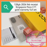 128gb 2026 feb Singapore Poco C71 gold warranty full set