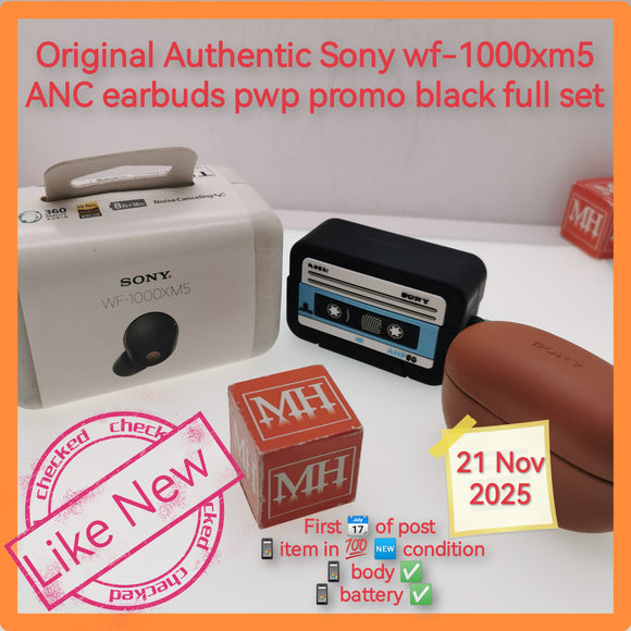 Original authentic sony wf-1000xm5 ANC earbuds pwp promo black full set