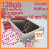 2026 warranty Singapore apple iphone 16 pro 5g desert titanium 128gb warranty full set