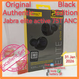 Original Authentic Jabra elite active 75T ANC black earbuds full set