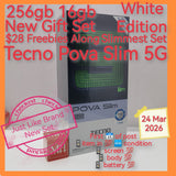 256gb 16gb Gift+freebies slimmest Tecno Pova Slim 5G white full set