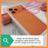 256gb Sealed official Singapore apple iphone 17 pro max 5G orange warranty new set