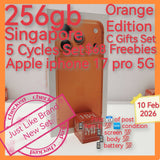 256gb 5 cycles $68 freebies Singapore apple iphone 17 pro 5g orange warranty full set