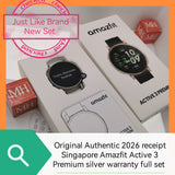 Original Authentic Gift item Mar 2026 Singapore official Amazfit Active 3 Premium silver warranty full set