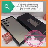 512gb Singapore Samsung Galaxy S24 Ultra 5G snapdragon grey titanium full set