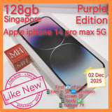 Singapore official apple iphone 14 pro max 5g purple 128gb full set