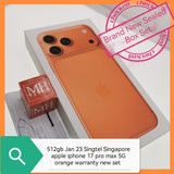 512gb Jan 23 Singtel Singapore apple iphone 17 pro max 5G orange warranty new set