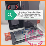 512gb global version red magic 11s pro 5g snapdragon gaming transparent silver blue circle full set