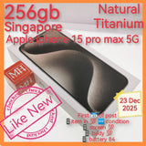 256gb Singapore apple iphone 15 pro max 5G natural titanium full set