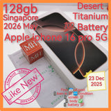 128gb 2026 may Singapore apple iphone 16 pro 5G desert titanium warranty full set