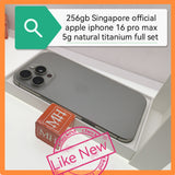 256gb Singapore apple iphone 16 pro max 5g natural titanium full set