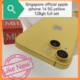 Singapore official apple iphone 14 5G yellow 128gb full set