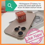 1tb Singapore 💯 battery 1xx cycles only spare apple iphone 16 pro 5G desert titanium full set