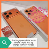 2tb Singapore official apple iphone 17 pro max 5g orange warranty full set