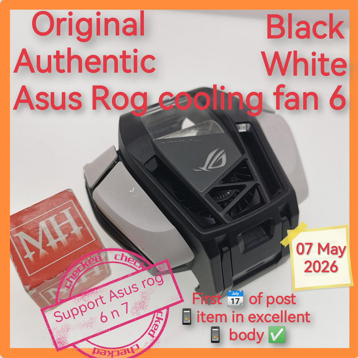 Original Authentic Asus Rog aeroactive cooling fan 6 with standing fun ...