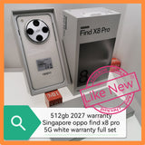 512gb 2027 warranty Singapore oppo find x8 pro 5G white warranty full set