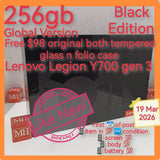 256gb global $98 original freebies Lenovo legion Y700 gen 3 snapdragon black gaming full set