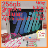 256gb cellular Singapore apple ipad mini 6 5G grey with freebies full set