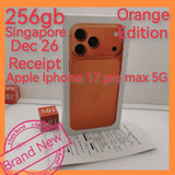 256gb New Dec 26 receipt Singapore apple iphone 17 pro max 5G orange warranty new set