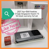 512gb 2027 Apr+freebies Singapore Xiaomi 15 5G black Leica camera warranty full set