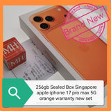 256gb Sealed Box Singapore apple iphone 17 pro max 5g orange warranty new set