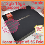 512gb 16gb Singapore honor magic V2 5G Fold purple foldable purple full set