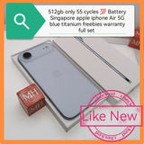 512gb only 55 cycles 💯 Battery with freebies Singapore apple iphone Air 5G blue titanium warranty full set