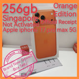 256gb sealed Singapore apple iphone 17 pro max 5g orange warranty new set