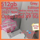 512gb 2027 nov Singapore official Oppo Find X9 5g grey with freebies+pwp promo warranty full set