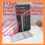 512gb 24 mar M1 receipt Singapore Samsung Galaxy S26 Ultra 5G snapdragon elite 5 violet warranty new set