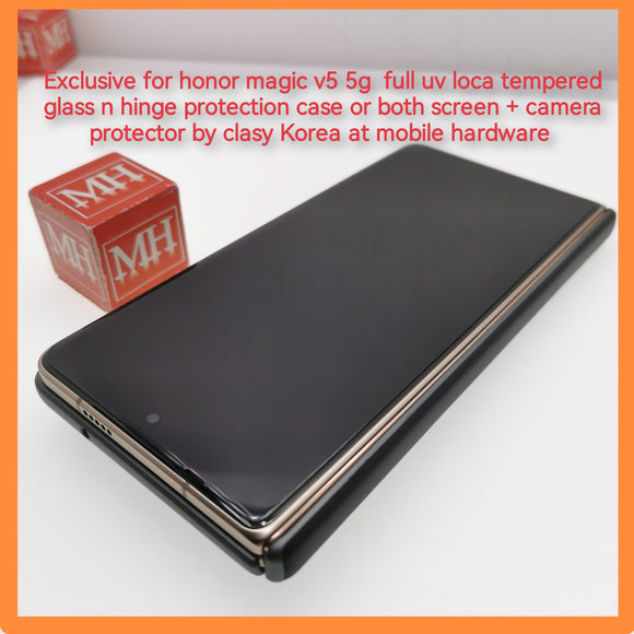 Exclusive for honor magic v5 full loca tempered glass n hinge protection case or screen n camera protection by clasy Korea at mobile hardware