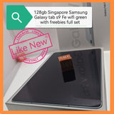 128gb Singapore Samsung Galaxy tab s9 Fe wifi green with freebies full set