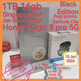 1tb Jan receipt new Singapore honor magic 8 pro 5G black snapdragon pwp promo warranty full set